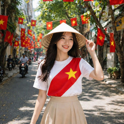 Áo Thun Yêu Nước Việt Nam Phối Cờ Đỏ Sao Vàng Cá Tính